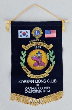 Lot of 22 Vintage Lions Club International Banners Japan New Zealand Korea