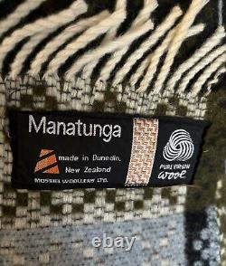 MANATUNGA NEW ZEALAND 100% Virgin Wool Woven Blanket 60X74