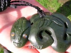 MAORI Greenstone TIKI large 3 inches or 75mm hand carved