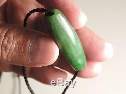 MAORI Pounamu Greenstone Nephrite'KAHURANGI Jade INANGA SPOTS' HAND CARVED BEAD