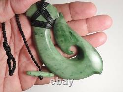 MASSIVE Beautiful MARSDEN KOKOPU JADE Maori Pounamu NEPHRITE DEAN's FISH HOOK