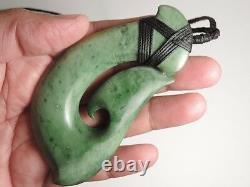 MASSIVE Beautiful MARSDEN KOKOPU JADE Maori Pounamu NEPHRITE DEAN's FISH HOOK