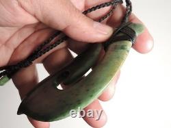 MASSIVE Beautiful MARSDEN KOKOPU JADE Maori Pounamu NEPHRITE DEAN's FISH HOOK