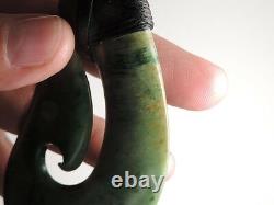 MASSIVE Beautiful MARSDEN KOKOPU JADE Maori Pounamu NEPHRITE DEAN's FISH HOOK