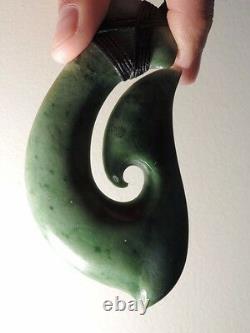 MASSIVE Beautiful MARSDEN KOKOPU JADE Maori Pounamu NEPHRITE DEAN's FISH HOOK