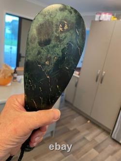 MERE LARGE NZ ARAHURA POUNAMU GREENSTONE Tangiwai MAORI 11' inch x 4