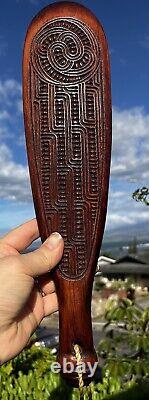 Maori Authentic Patu War Club Handcarved 15 Inches NZ New Zealand