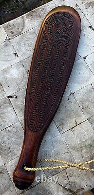Maori Authentic Patu War Club Handcarved 15 Inches NZ New Zealand