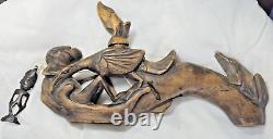Maori Ceremonial Fishing Reel Hand Carved New Zealand Art One of a Kind