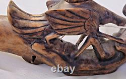 Maori Ceremonial Fishing Reel Hand Carved New Zealand Art One of a Kind