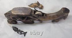 Maori Ceremonial Fishing Reel Hand Carved New Zealand Art One of a Kind