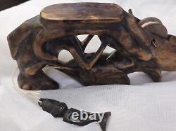 Maori Ceremonial Fishing Reel Hand Carved New Zealand Art One of a Kind