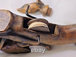 Maori Ceremonial Fishing Reel Hand Carved New Zealand Art One of a Kind