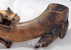 Maori Ceremonial Fishing Reel Hand Carved New Zealand Art One of a Kind