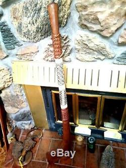 Maori Gugu War Club Battle Axe, New Zealand Vintage Handcrafted Weapon, 43 Long