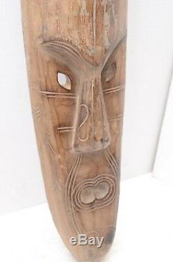 Maori Hand Carved Wooden Warrior tattoo Face Mask Tribal Mask New Zealand 39