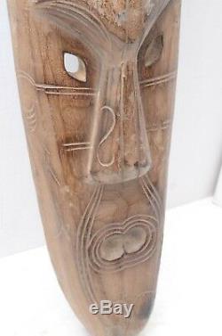 Maori Hand Carved Wooden Warrior tattoo Face Mask Tribal Mask New Zealand 39