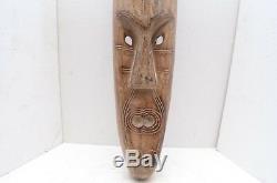 Maori Hand Carved Wooden Warrior tattoo Face Mask Tribal Mask New Zealand 39
