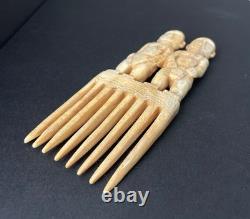 Maori Handcarved Ritual Comb Replica New Zealand Warrior Jewelry