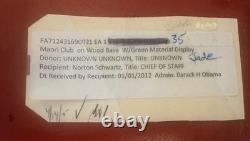 Maori MERE Jade Pounamu jade 12 solid hand carved Gift to NORTO SCHWARTZ