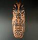 Maori New Zealand Koruru Hand Carved Wood Mask Wall Sculpture Shell Eyes Signed