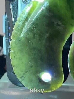 Maori New Zealand Nephrite Jade Pounamu Zoomorphi MANAIA Pendant ca. 20th c