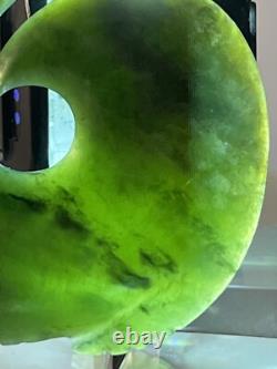 Maori New Zealand Nephrite Jade Pounamu Zoomorphi MANAIA Pendant ca. 20th c Maori New Zealand Nephrite Jade Pounamu Zoomorphi MANAIA Pendant ca. 20th c