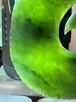 Maori New Zealand Nephrite Jade Pounamu Zoomorphi MANAIA Pendant ca. 20th c