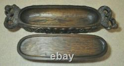 Maori New Zealand Tribal Wooden Carved Feather Box Jack Rangi Redman Signed