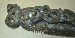 Maori New Zealand Tribal Wooden Carved Feather Box Jack Rangi Redman Signed