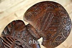 Maori Patu Wahaika Kotiate Tribal War Club Carved Wood Tiki New Zealand Heavy