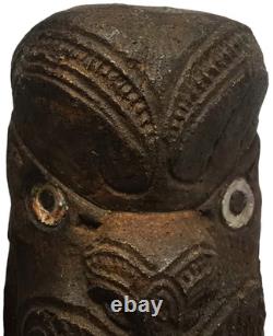 Maori People New Zealand Mid-20th C Vint Stained Ceramic Tribal Fertility Figure