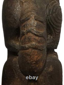 Maori People New Zealand Mid-20th C Vint Stained Ceramic Tribal Fertility Figure