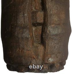 Maori People New Zealand Mid-20th C Vint Stained Ceramic Tribal Fertility Figure