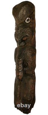 Maori People New Zealand Mid-20th C Vint Stained Ceramic Tribal Fertility Figure