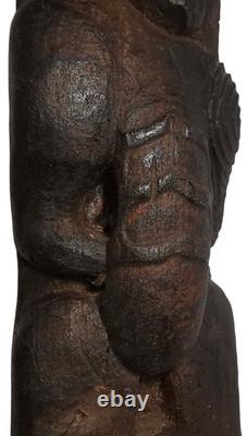 Maori People New Zealand Mid-20th C Vint Stained Ceramic Tribal Fertility Figure