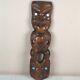 Maori TIiki Wall Art Abalone Shell Eyes New Zealand 22 Inches Hand Carved