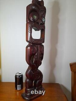 Maori Tiki Tekoteko Large Vintage New Zealand