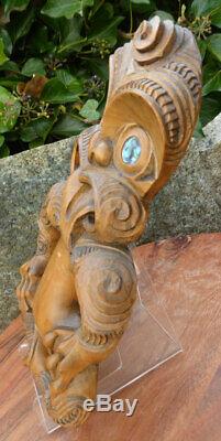 Maori Tiki Wood Figure Master Carver Jack Redman New Zealand