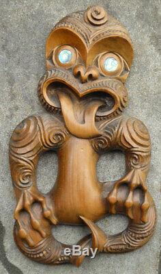 Maori Tiki Wood Figure Master Carver Jack Redman New Zealand