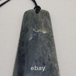 Maori Toki Adze Nephrite Greenstone Jade Pendant Necklace New Zealand LARGE Read