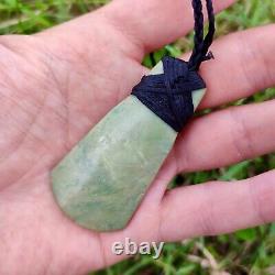 Maori Toki/Adze Pendant Jade Nephrite Green Stone Necklace New Zealand Paunamu