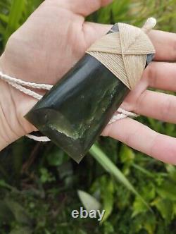 Maori Toki/Adze Pendant Jade Nephrite Green Stone Necklace New Zealand Pounamu