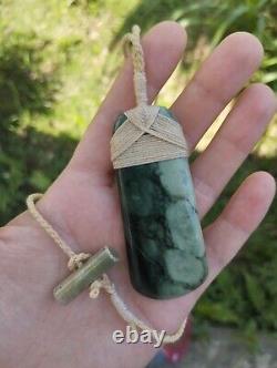 Maori Toki/Adze Pendant Jade Nephrite Green Stone Necklace New Zealand Pounamu