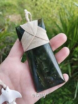 Maori Toki/Adze Pendant Jade Nephrite Green Stone Necklace New Zealand Pounamu