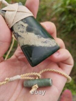 Maori Toki/Adze Pendant Jade Nephrite Green Stone Necklace New Zealand Pounamu