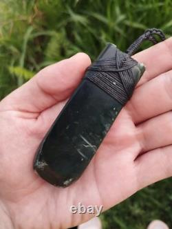 Maori Toki/Adze Pendant Jade Nephrite Green Stone Necklace New Zealand Pounamu