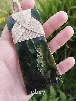 Maori Toki/Adze Pendant Jade Nephrite Green Stone Necklace New Zealand Pounamu