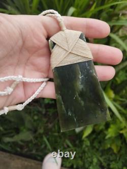 Maori Toki/Adze Pendant Jade Nephrite Green Stone Necklace New Zealand Pounamu
