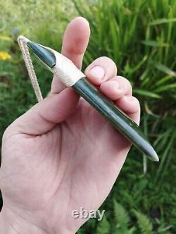 Maori Toki/Adze Pendant Jade Nephrite Green Stone Necklace New Zealand Pounamu